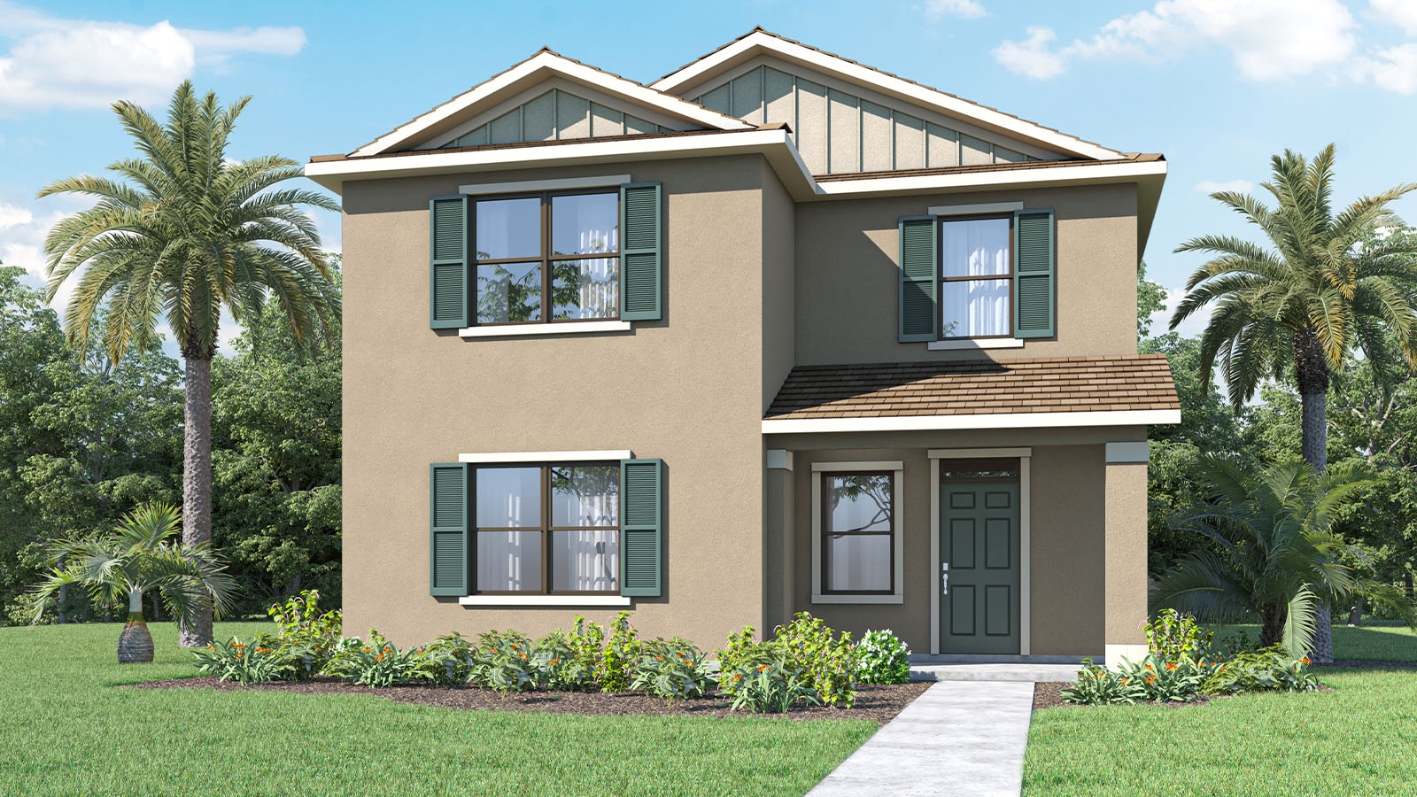 Rendering Two story home exterior