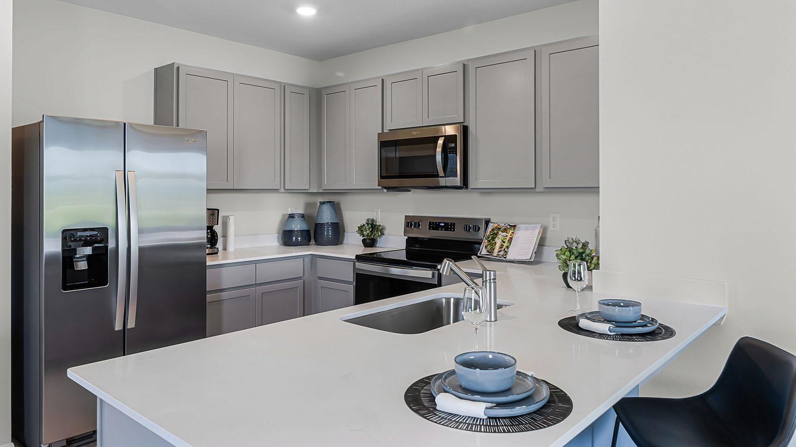 Kitchen with quartz countertops