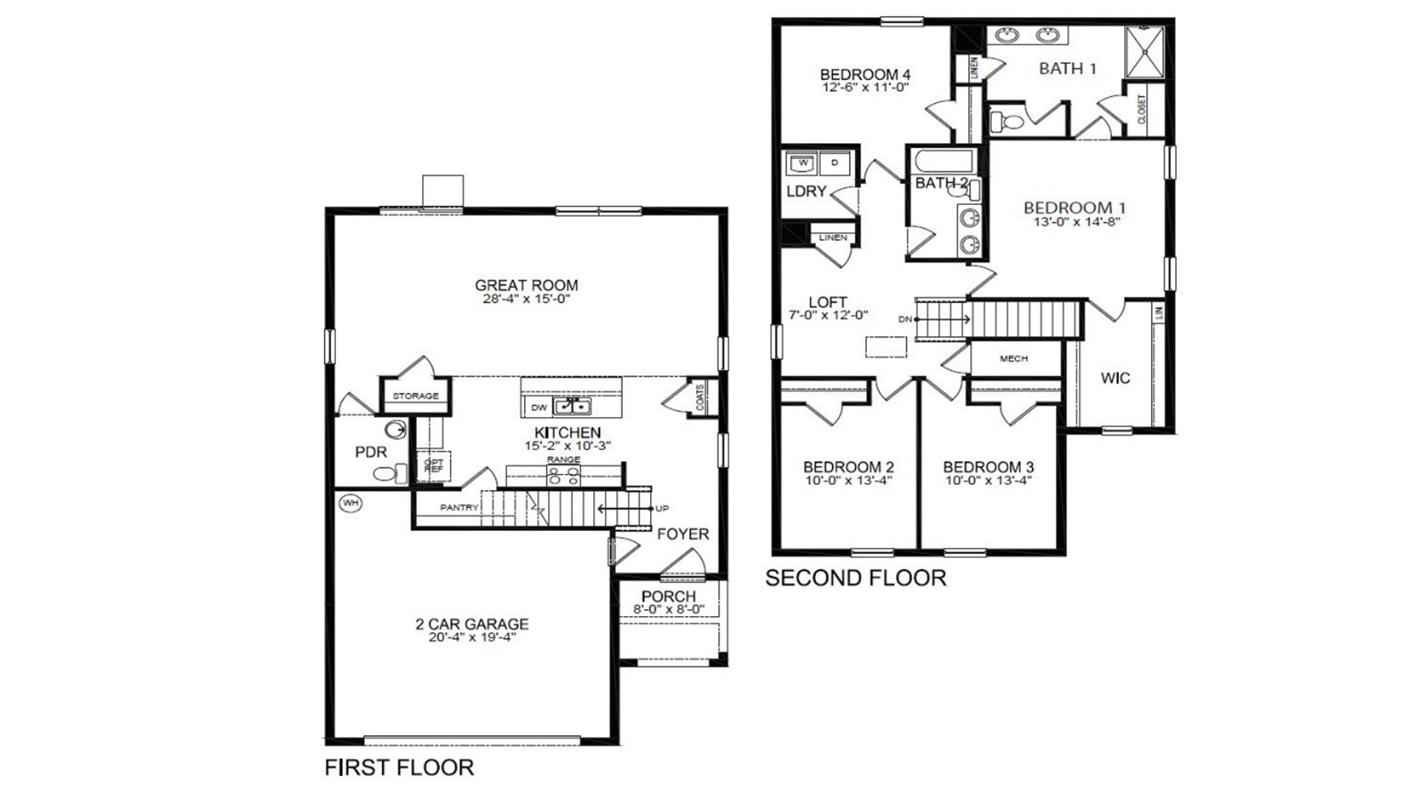 Floorplan layout of a two story home