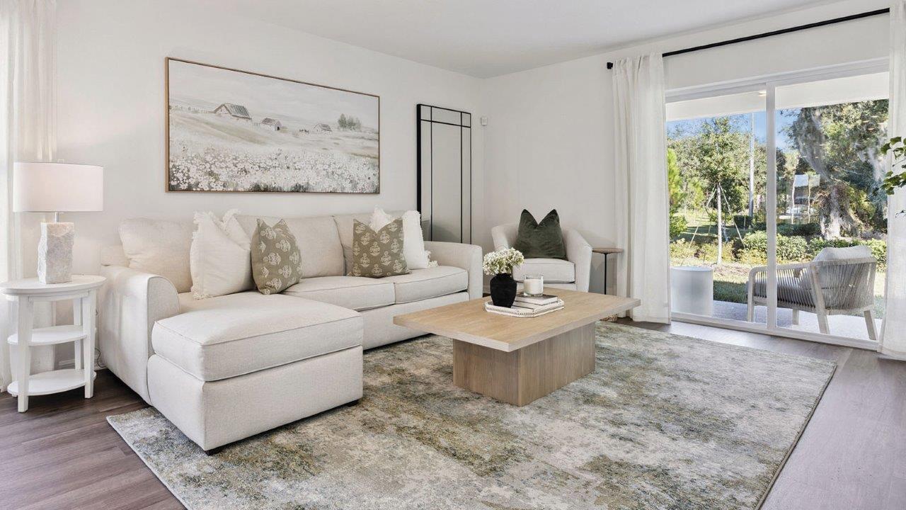 decorated living room with natural light
