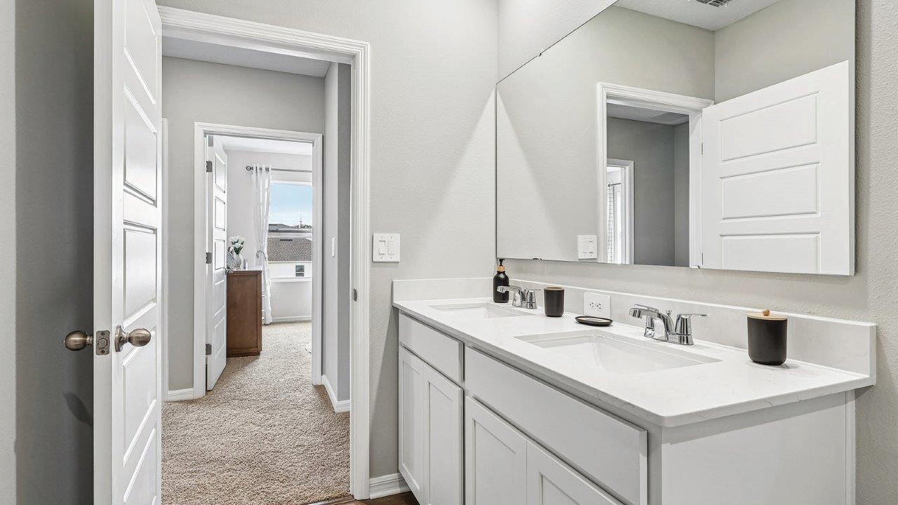 Bathroom with dual vanity sink