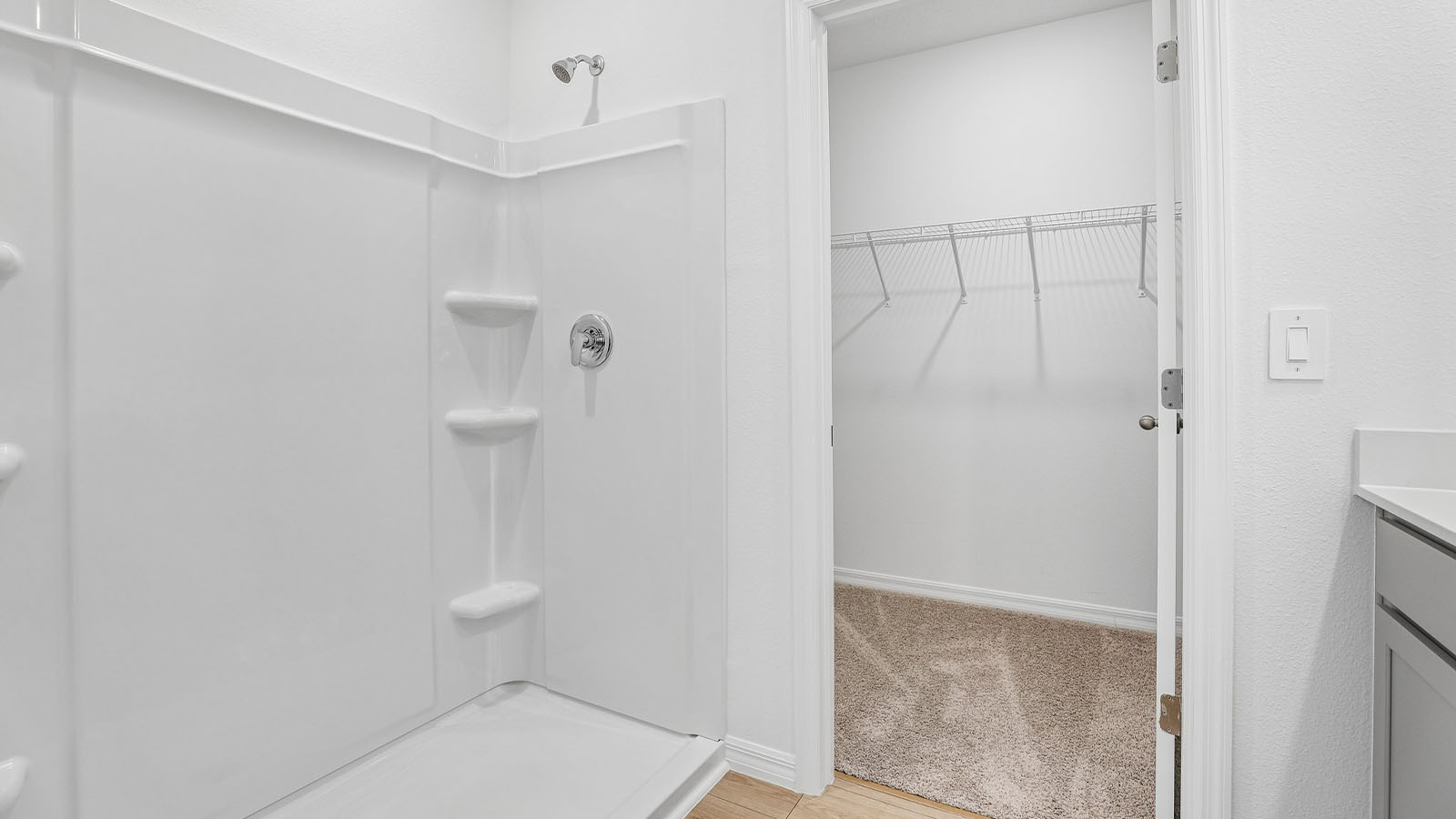 Primary bathroom with walk in shower