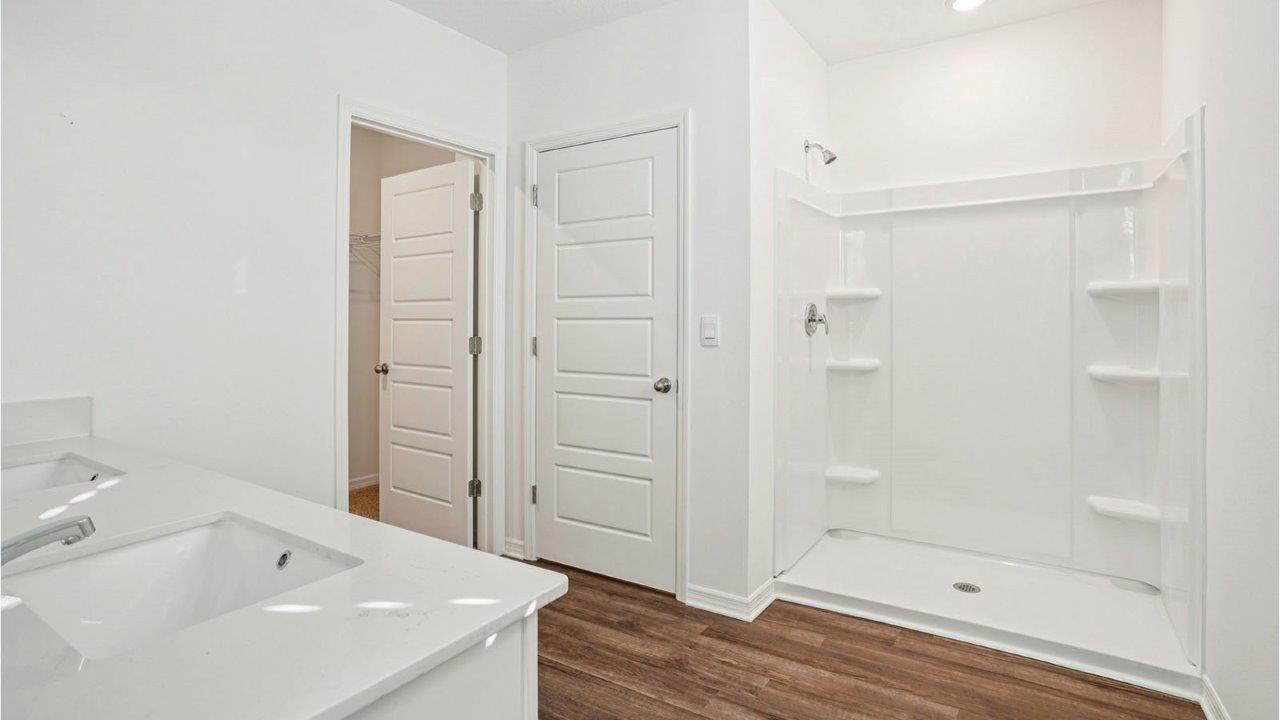 primary bathroom with shower