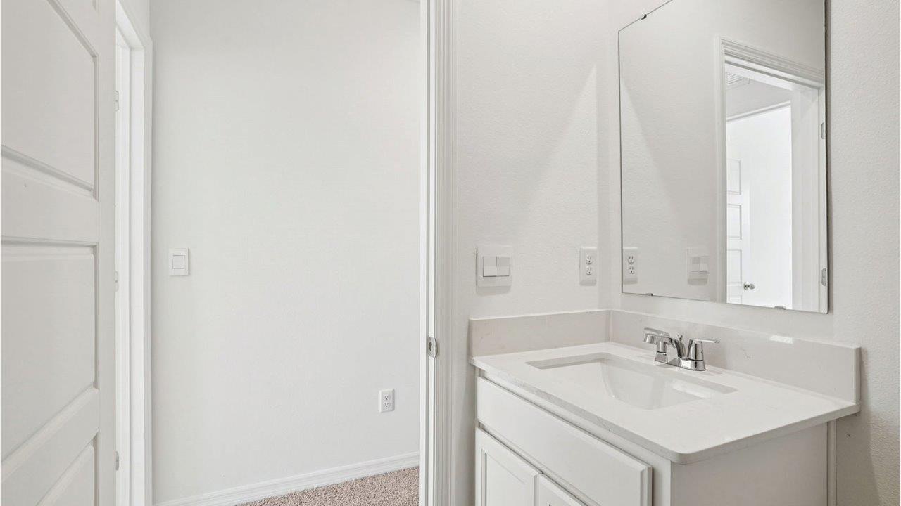 guest bathroom with single vanity