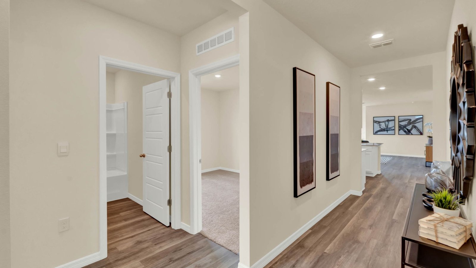 Entrance of home with luxury vinyl plank flooring