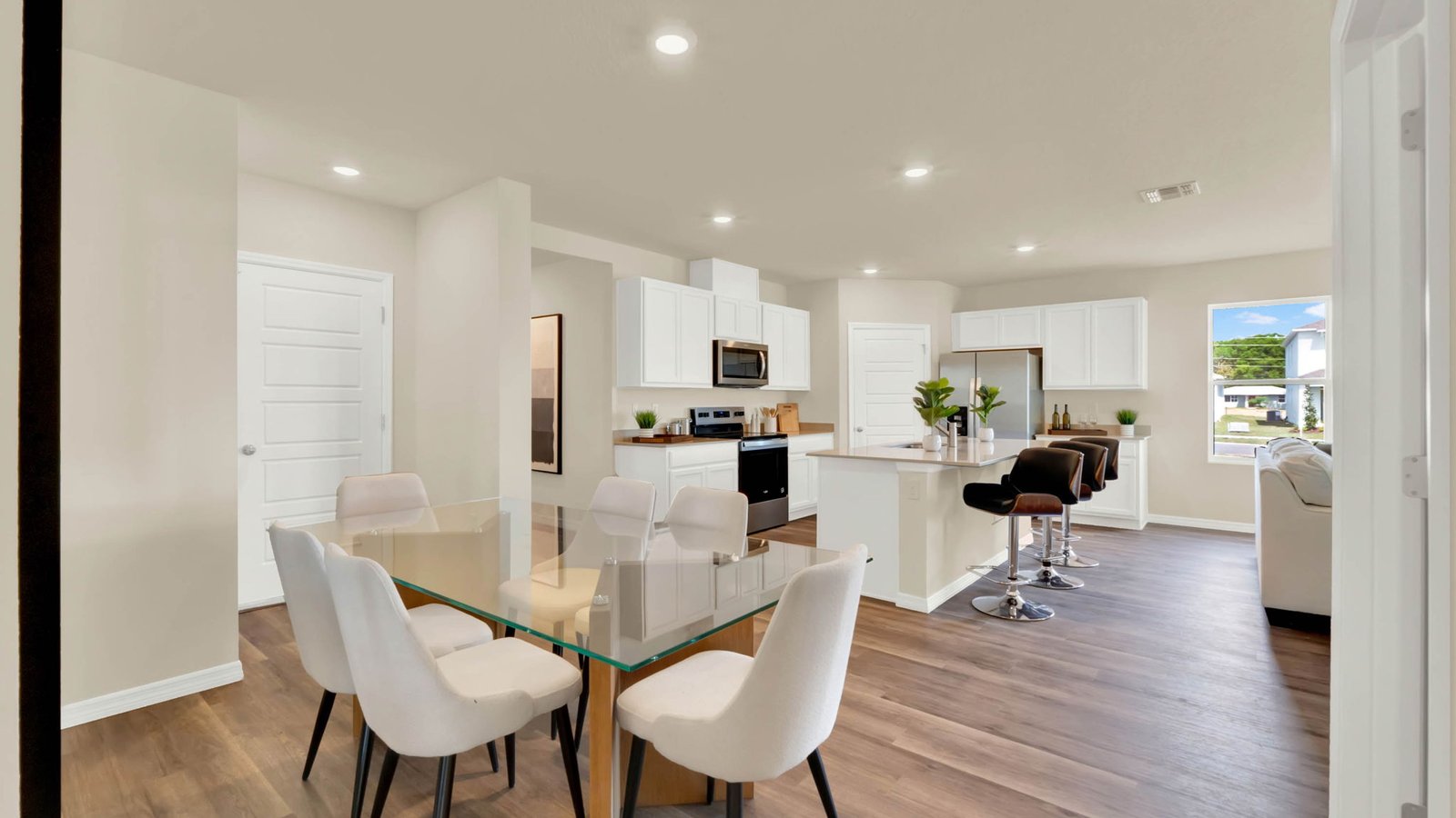 Dining room with view of kitchen