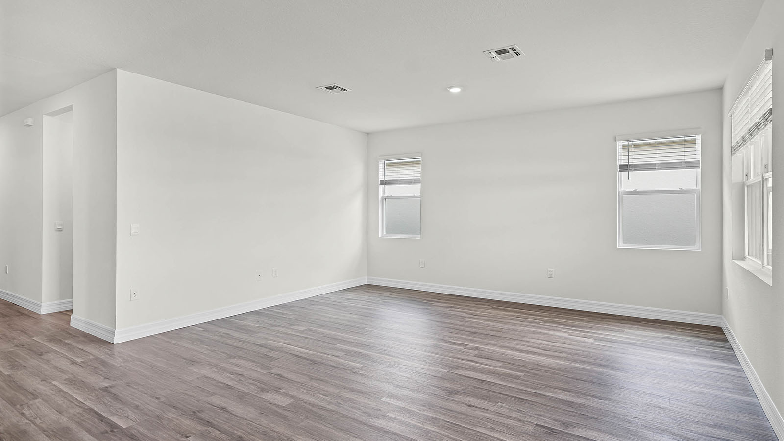 living room with luxury vinyl plank flooring