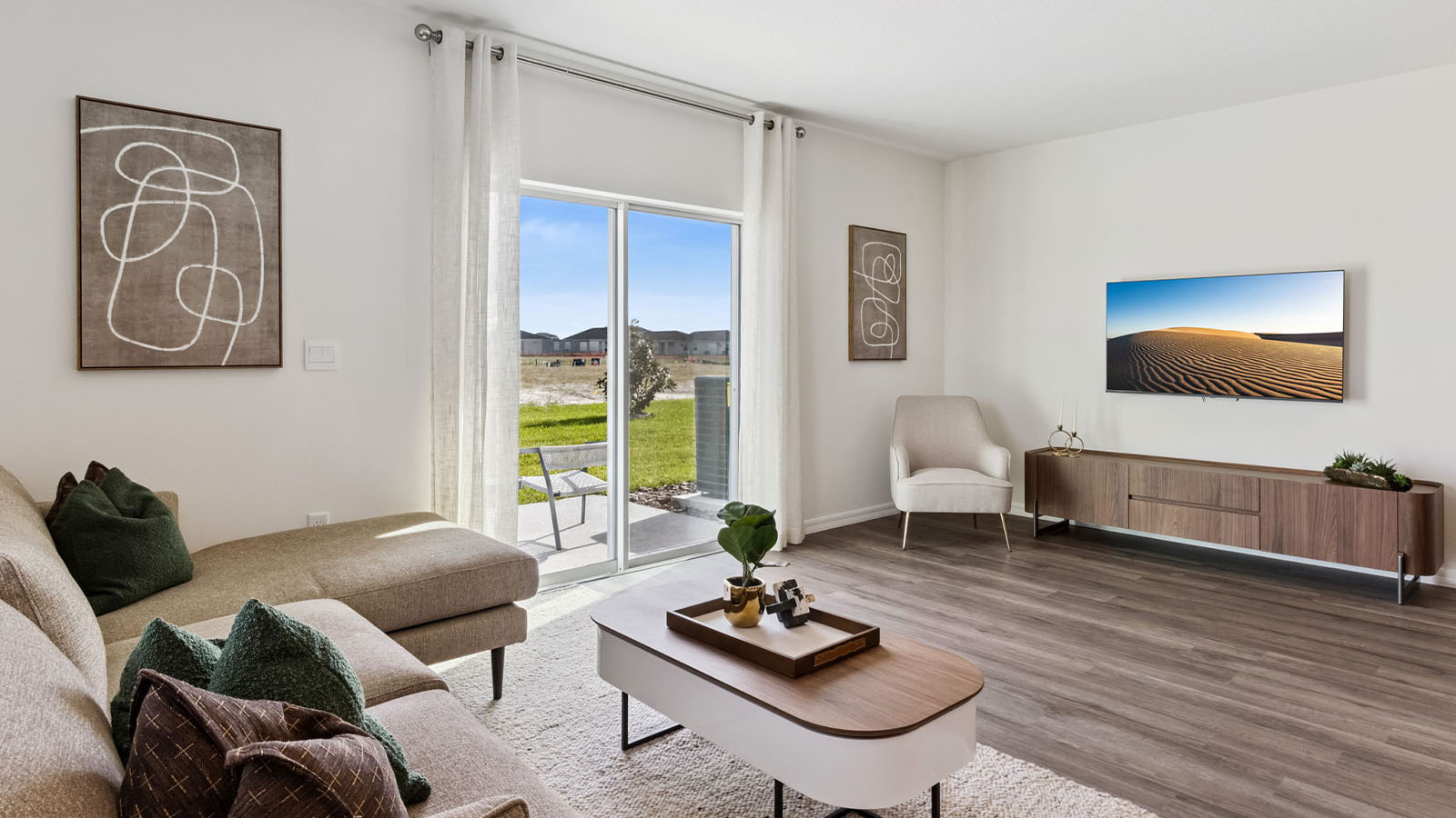Living Room with sliding glass door to patio