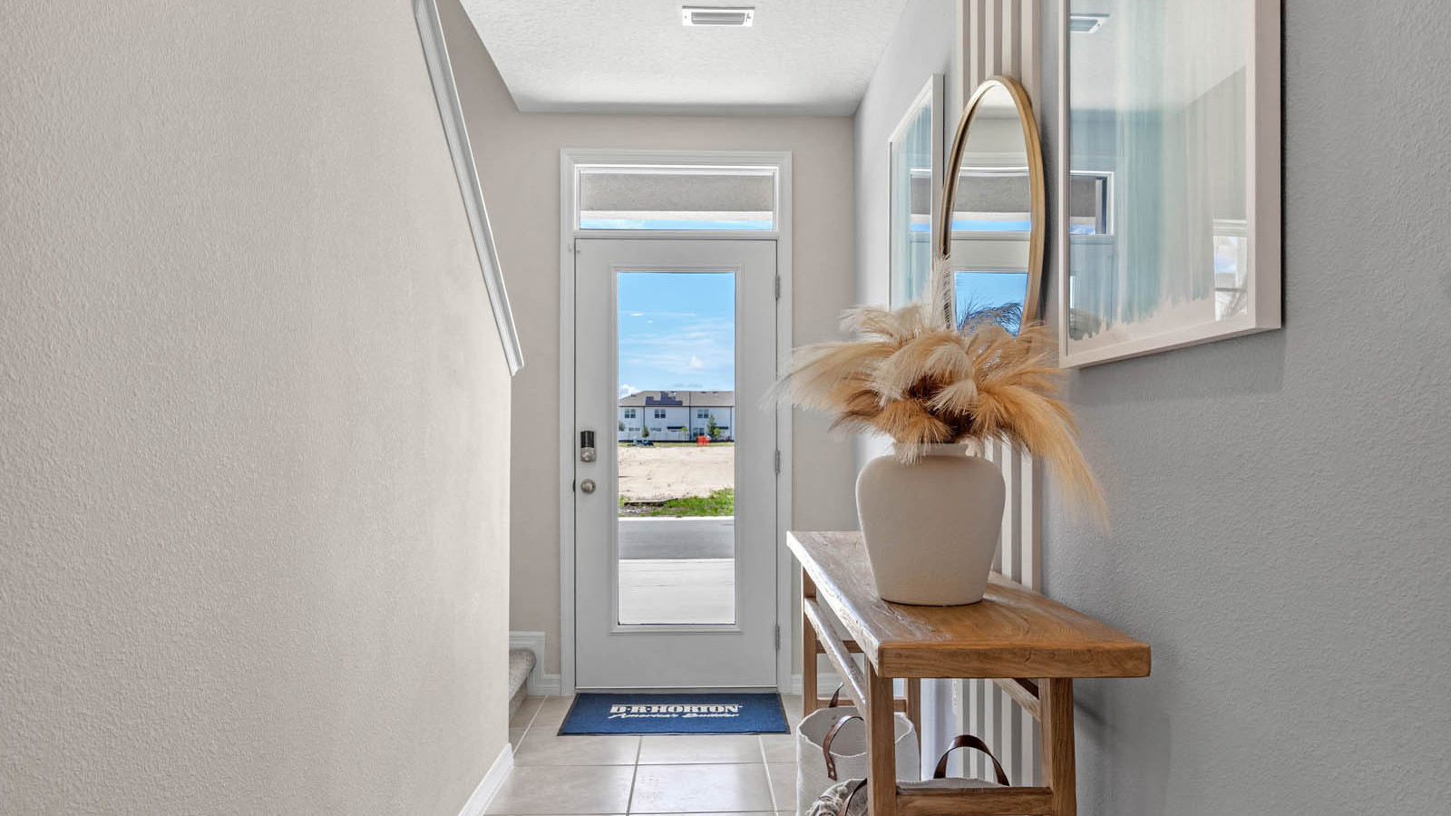 Entryway facing the exterior door