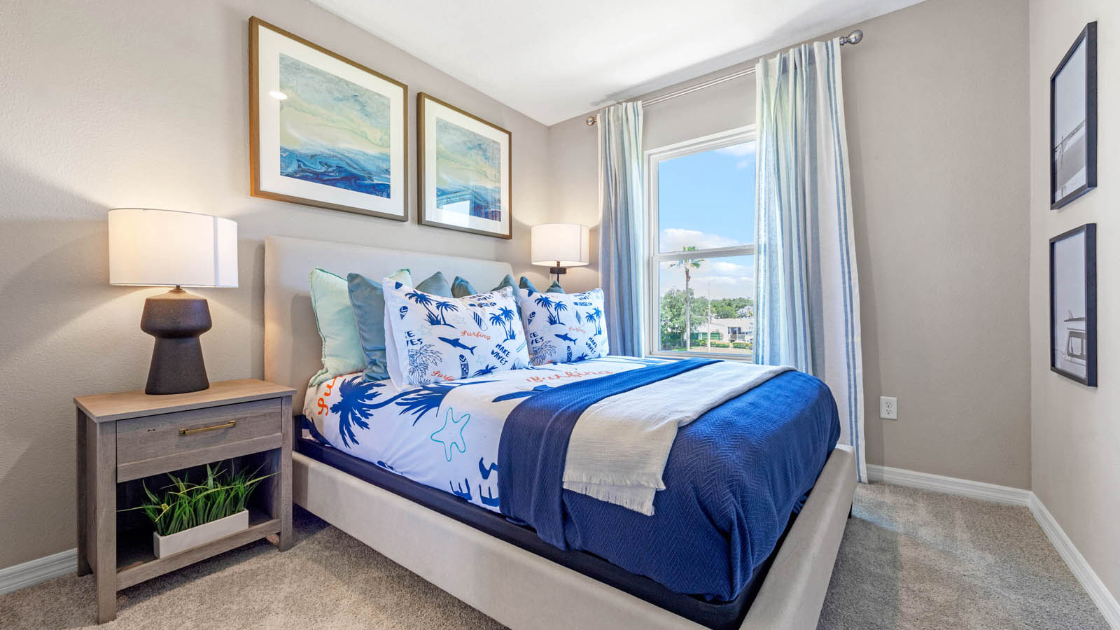 Guest bedroom with full size bed