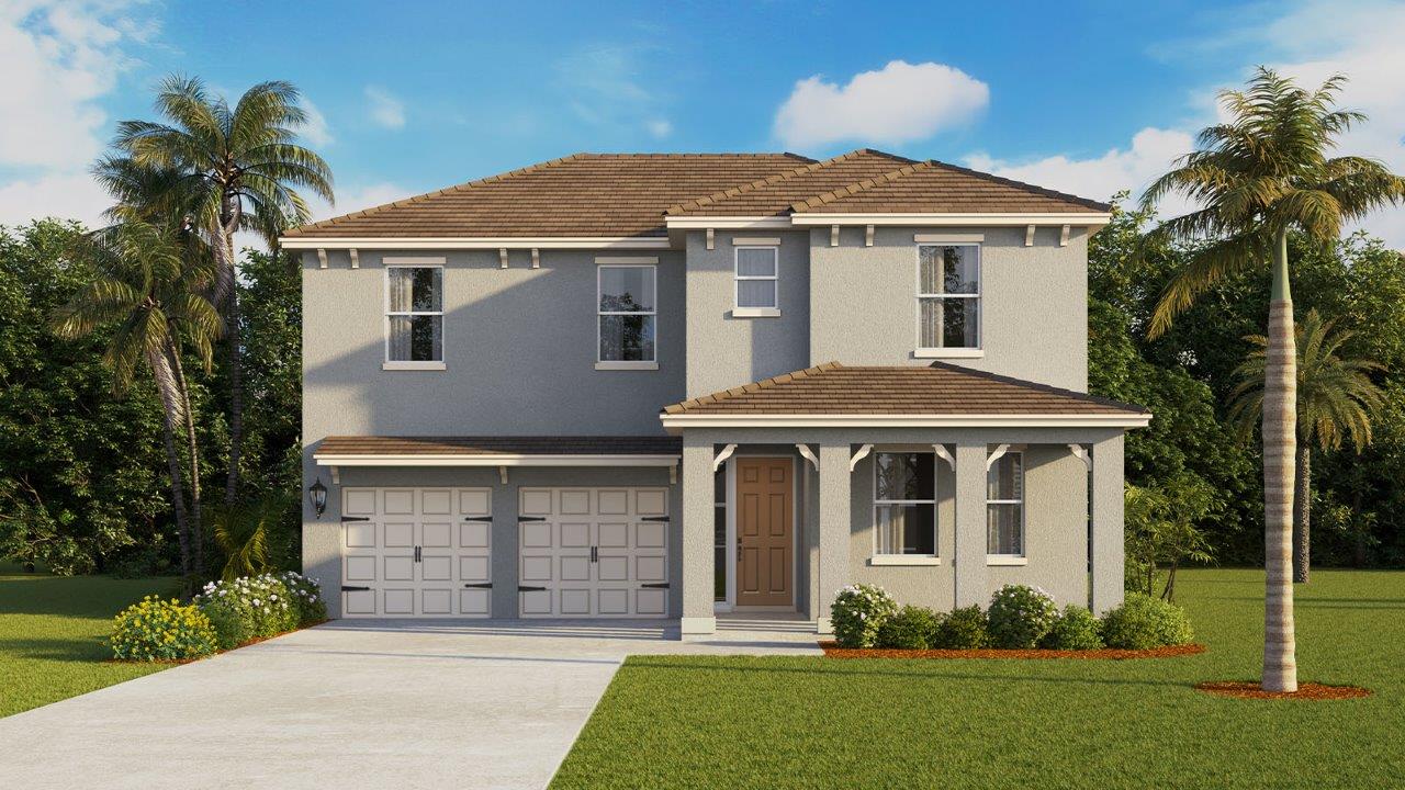 Exterior two-story home with a front porch