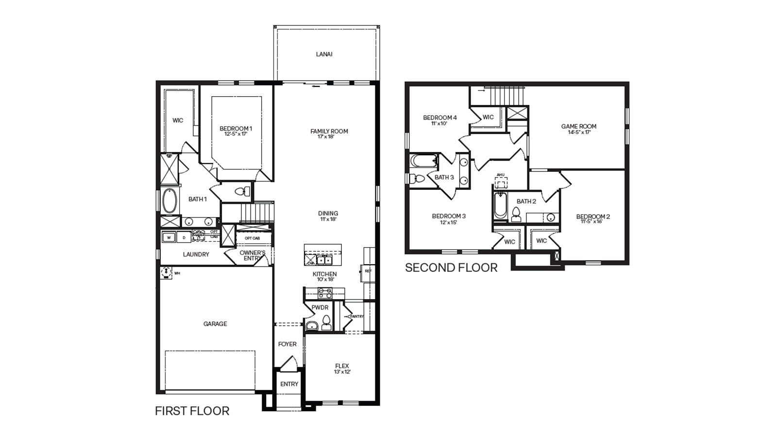 Two story home floorplan