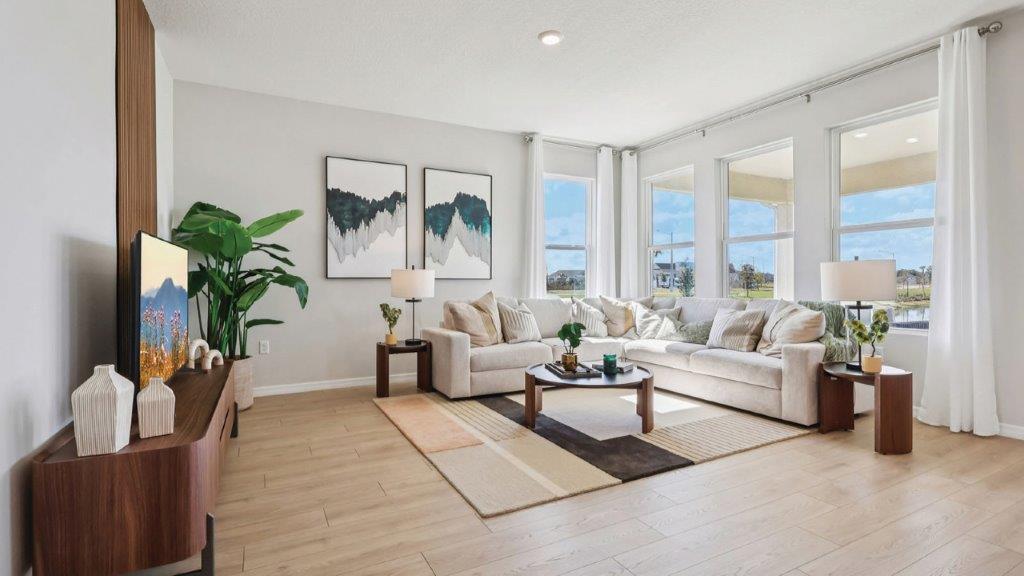 living room with large windows for natural light