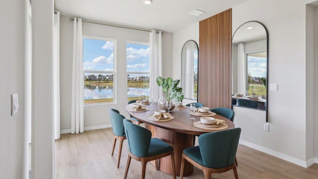 dining room with 6 person table