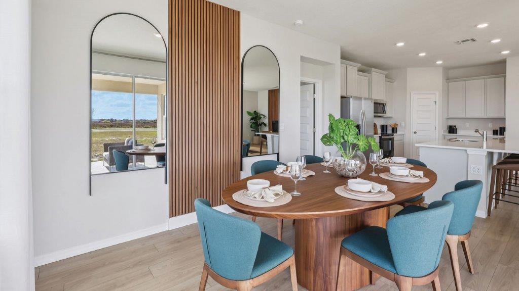 dining room with view of kitchen