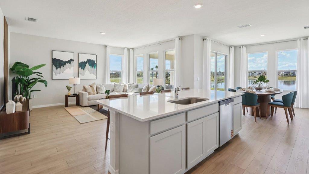 kitchen with view of open concept living