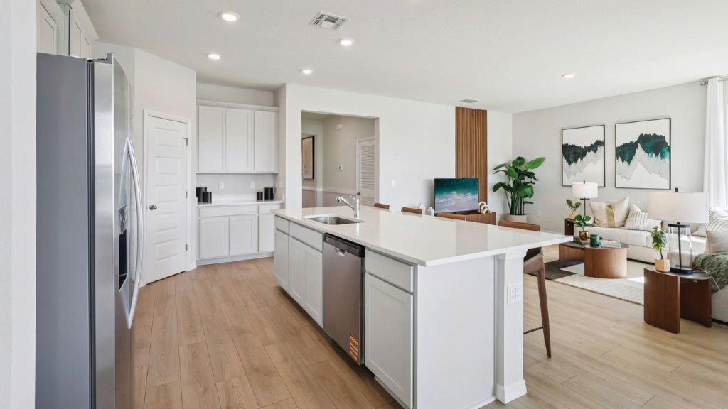kitchen with large island