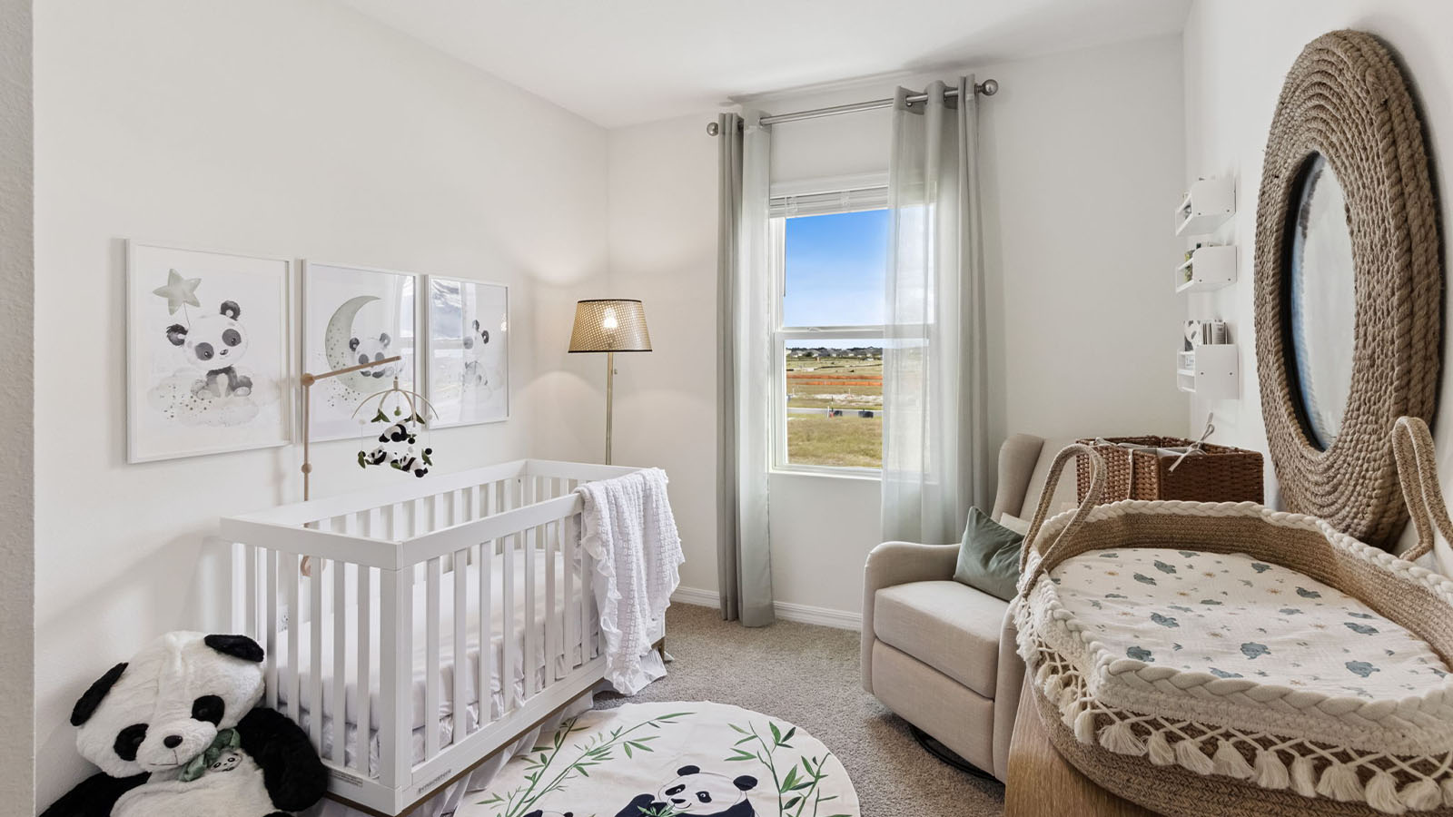 Nursery with a panda theme