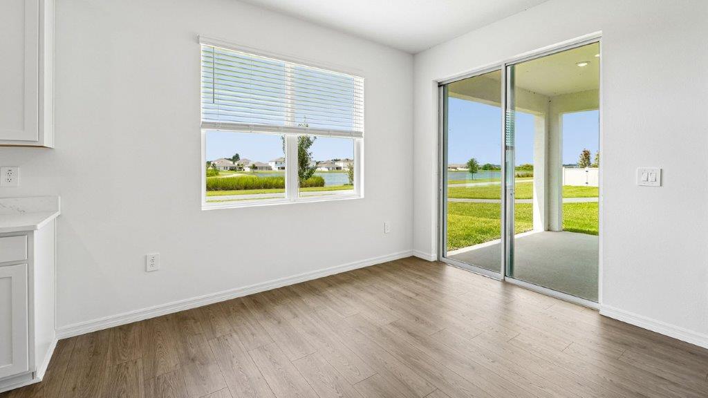 Dining room nook with patio sliding door