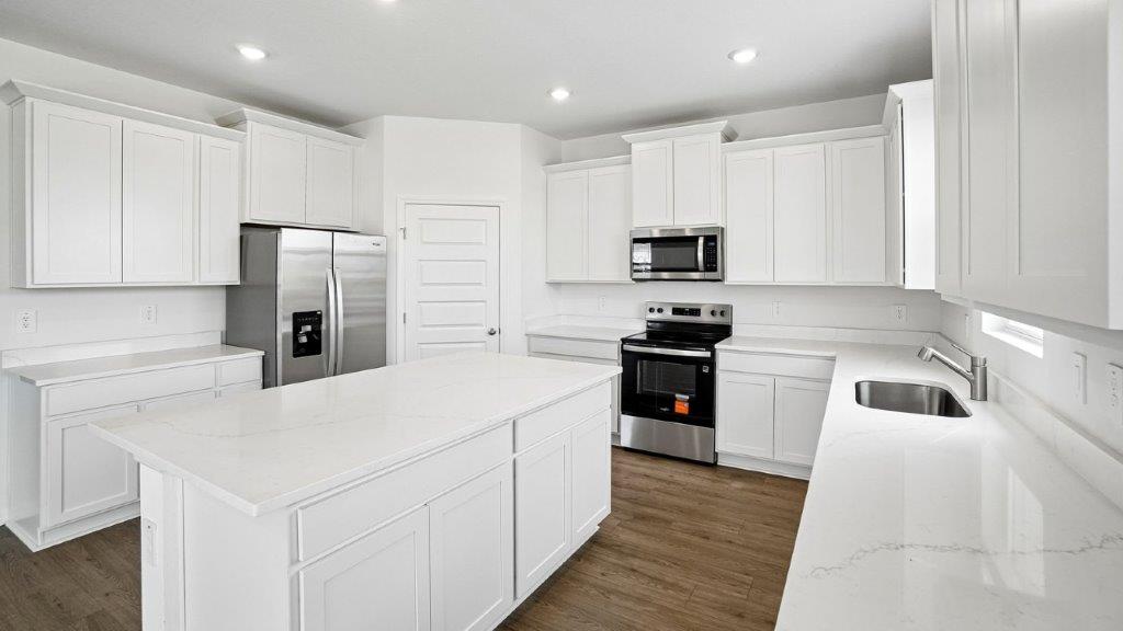 Kitchen with stainless steel appliances