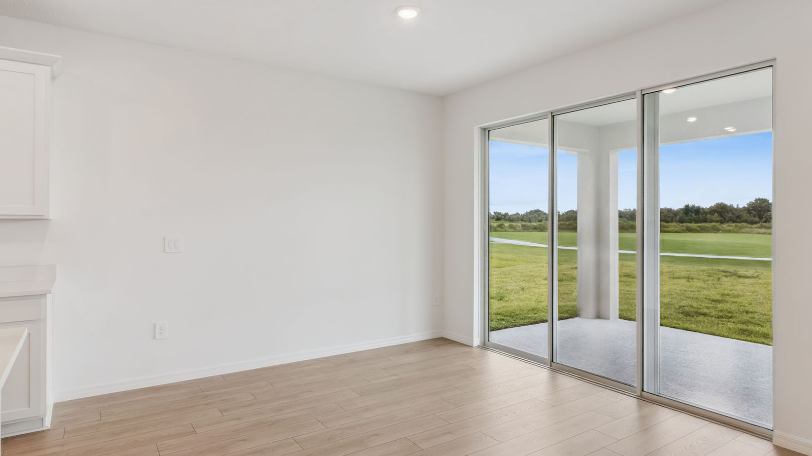 Dining area with sliding doors