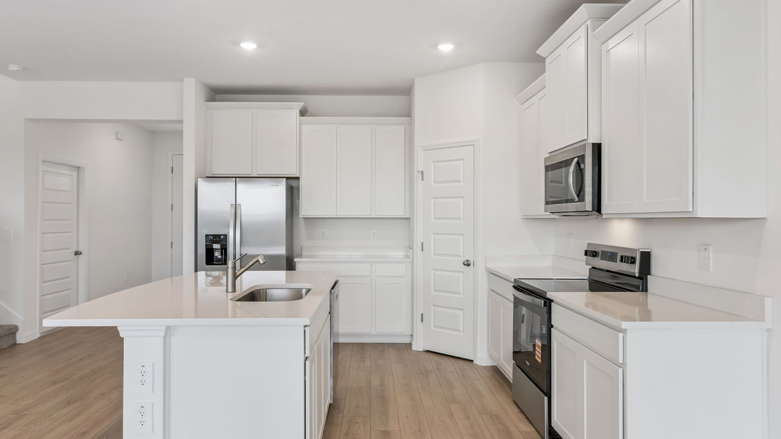 Kitchen with pantry and island