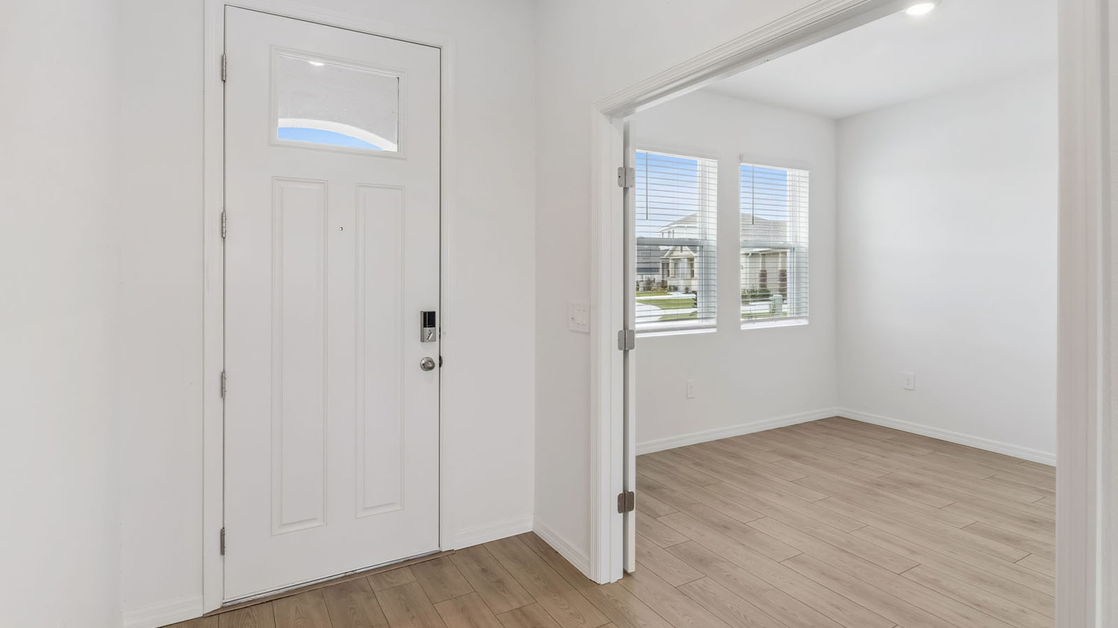 Entrance with view into flex room