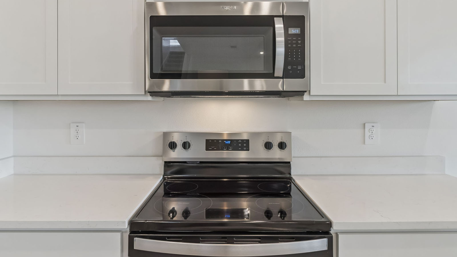 Kitchen with stainless steel appliances
