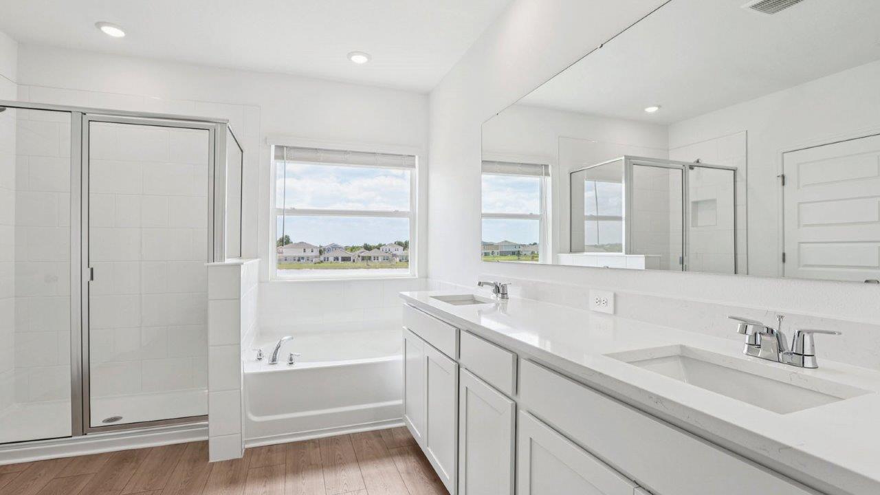 double sink vanity in the bahthroom