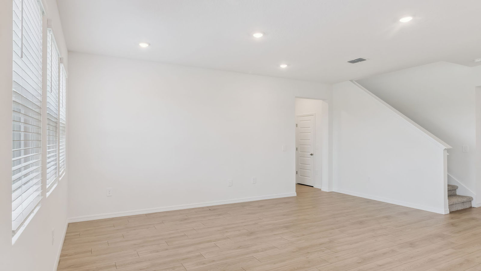 Living room with stair access