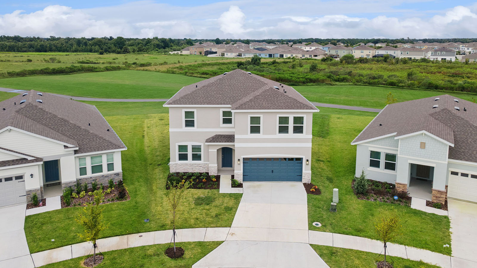Exterior image of the Coral floorplan with stone accents