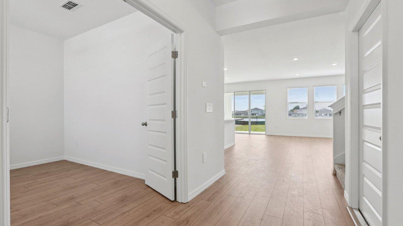 Flex room with revwood flooring