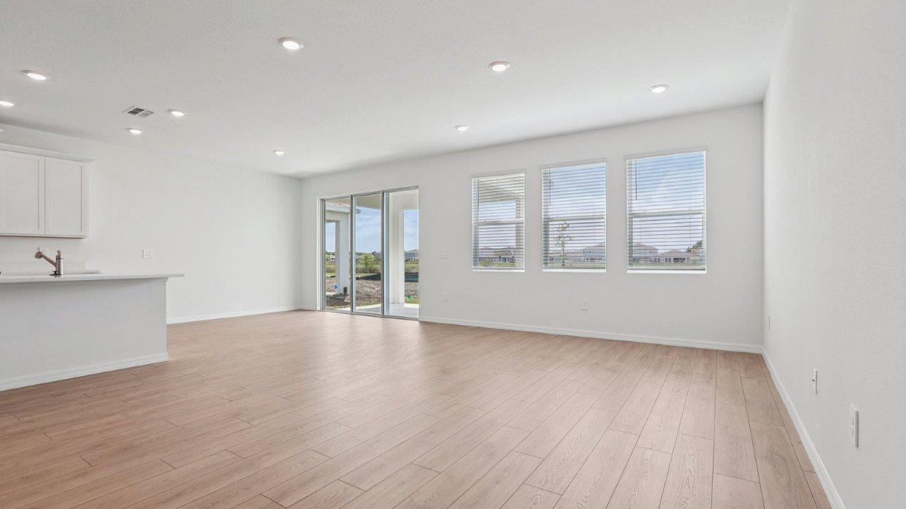 Living room with revwood flooring