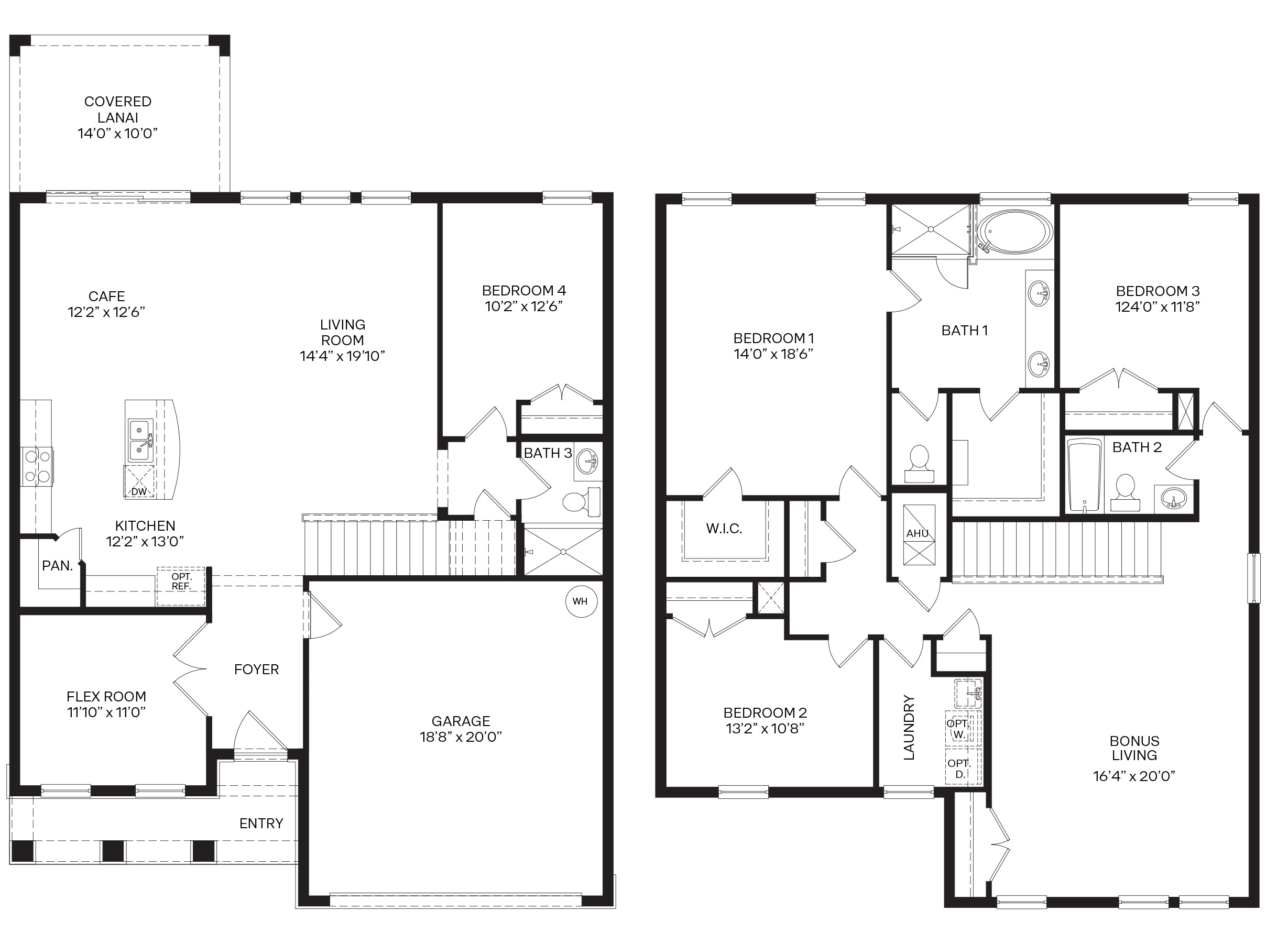 Coral floorplan of first and second story