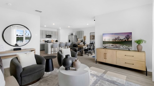 Living room area with luxury vinyl planks