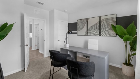 Office with carpet throughout