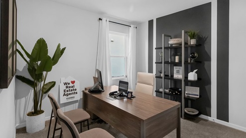 Office with carpet throughout