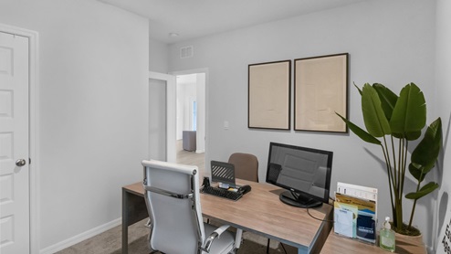 Office with carpet throughout