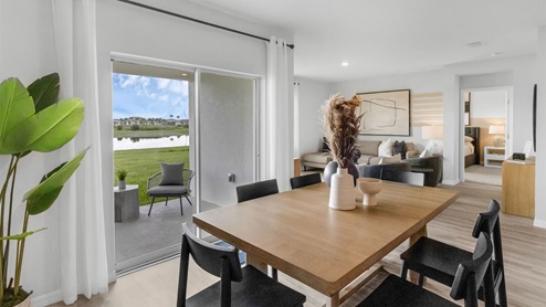Dining area next to the patio door
