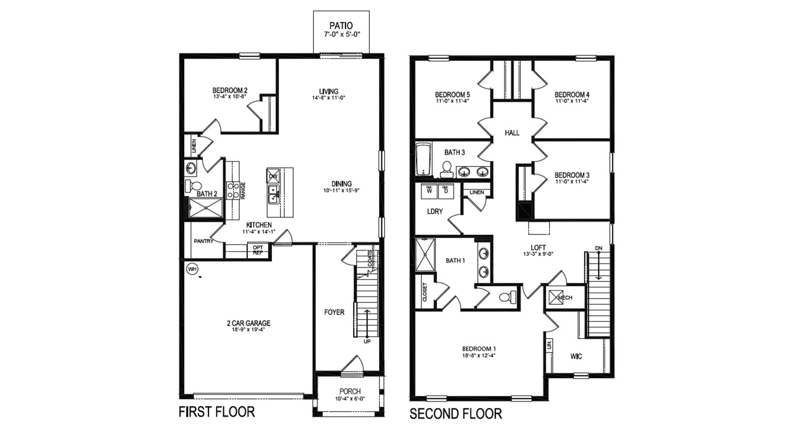 two story home floorplan