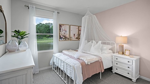 Guest bedroom decorated for a girl