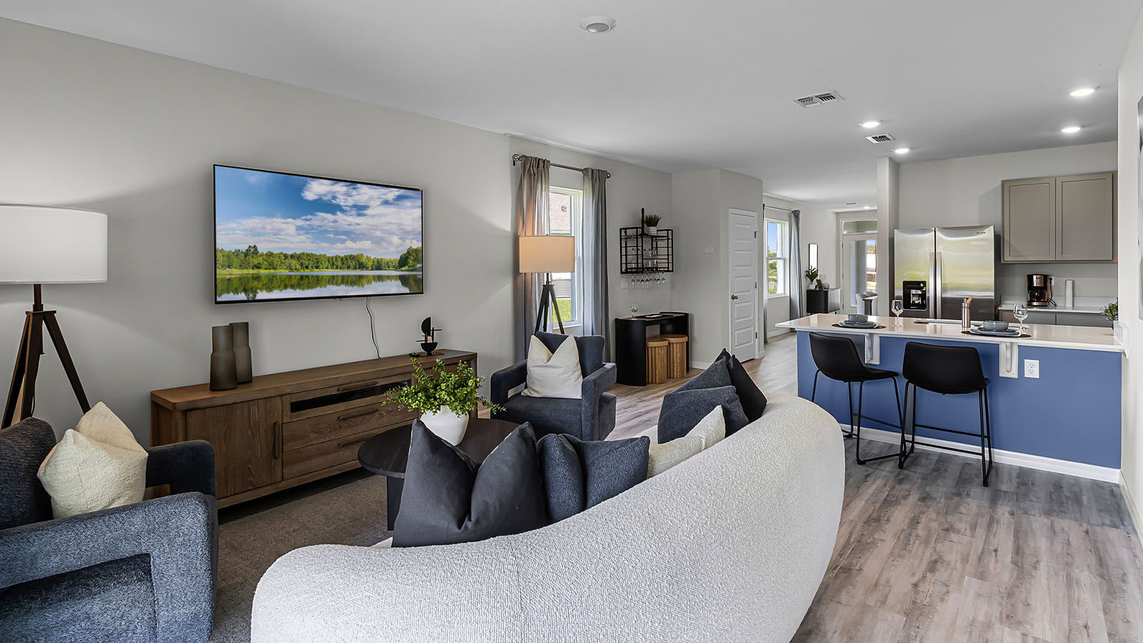 Living room showing luxury vinyl plank floors