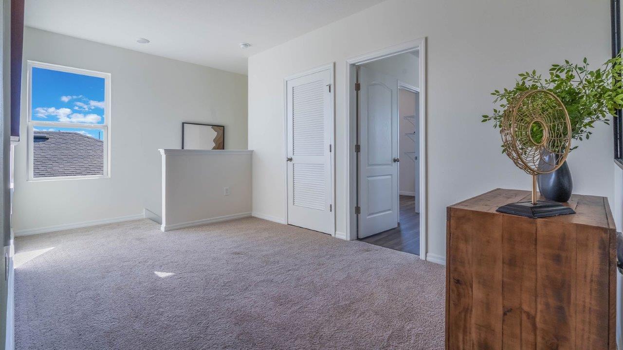 Second-floor loft with cabinet
