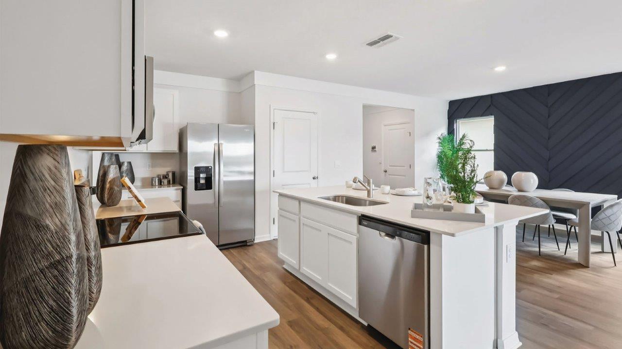 View of the quartz countertops