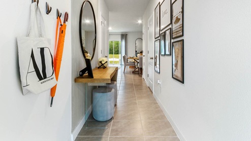 Entry hallway leading to main floor living spaces