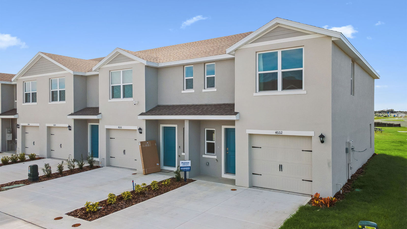 Two-story townhome with one-car garage