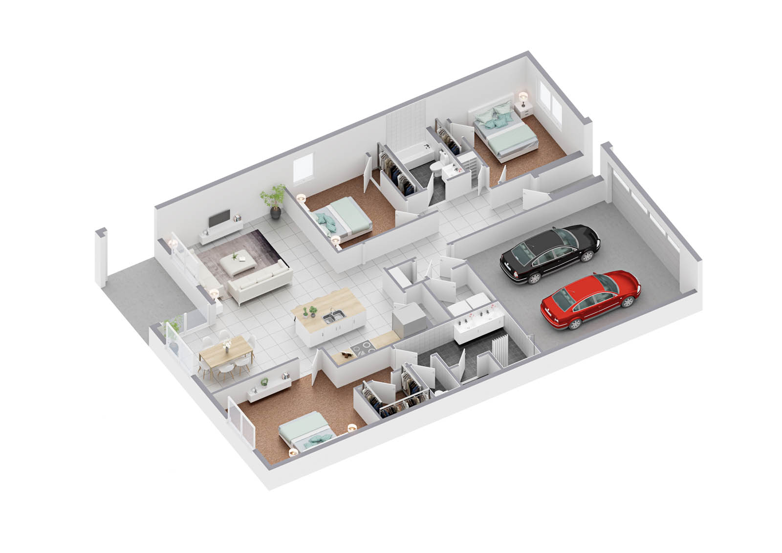 3D drawing of floorplan