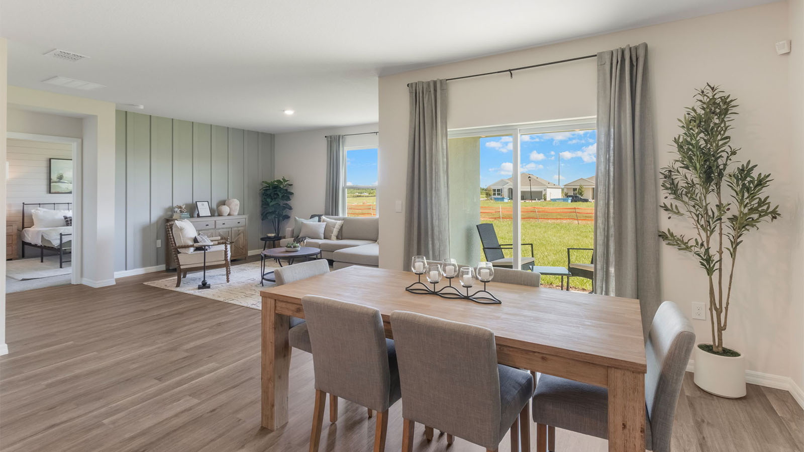 Dining area with luxury vinyl planks