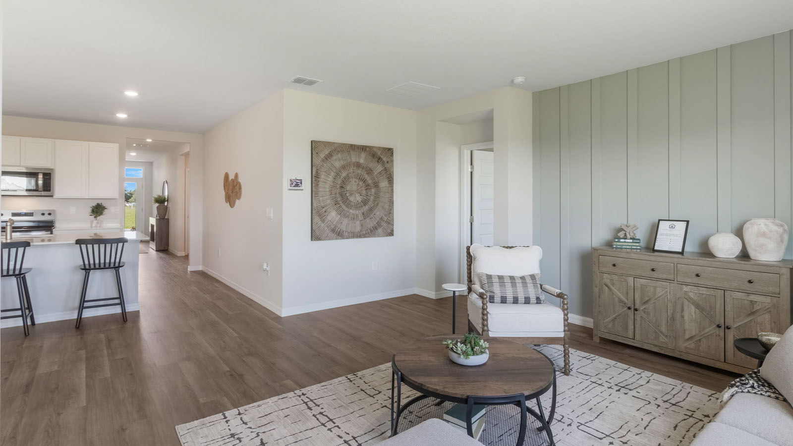 Living room with luxury vinyl plans