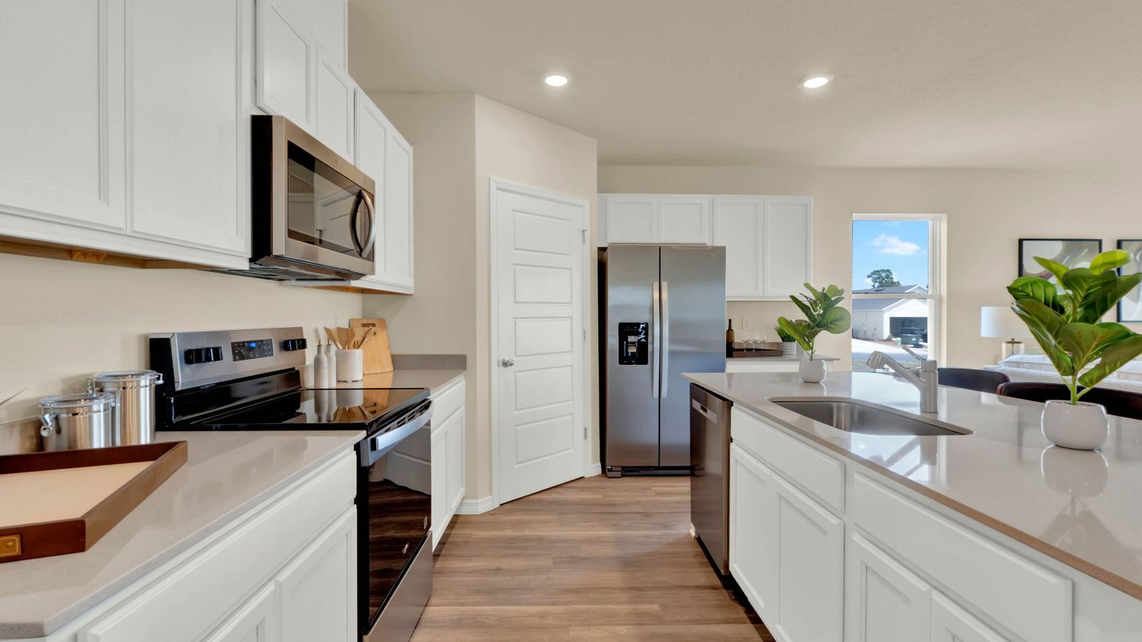 Kitchen with quartz countertops